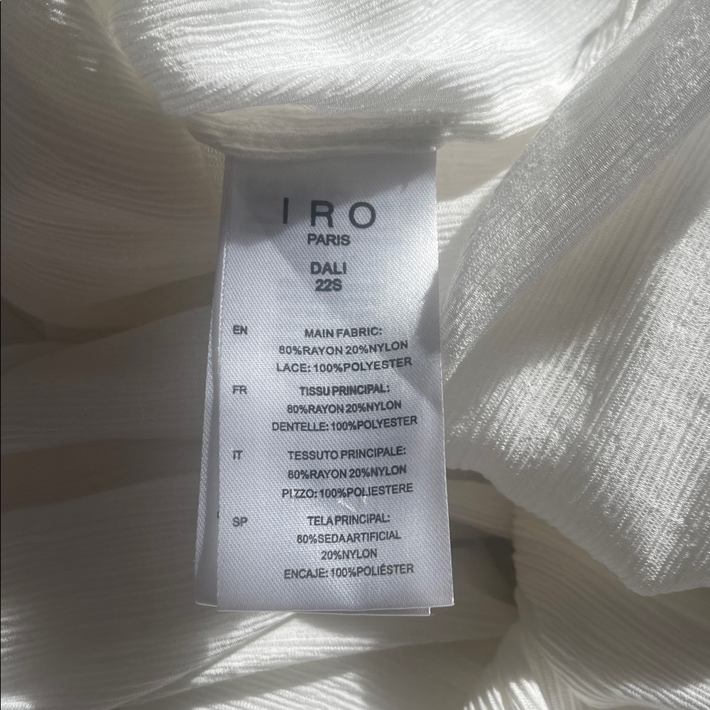IRO White Textured Blouse lace size S - Picture 9 of 12